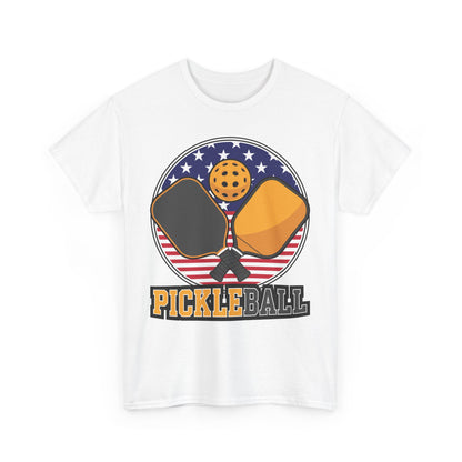 "USA Flag Paddle Pickleball" Men's Pickleball T-Shirt