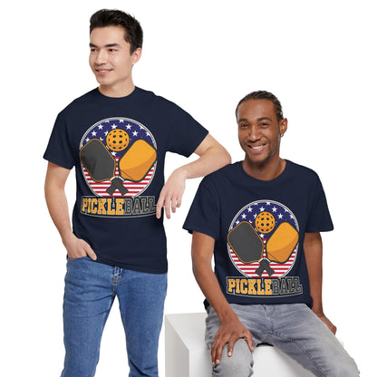 "USA Flag Paddle Pickleball" Men's Pickleball T-Shirt