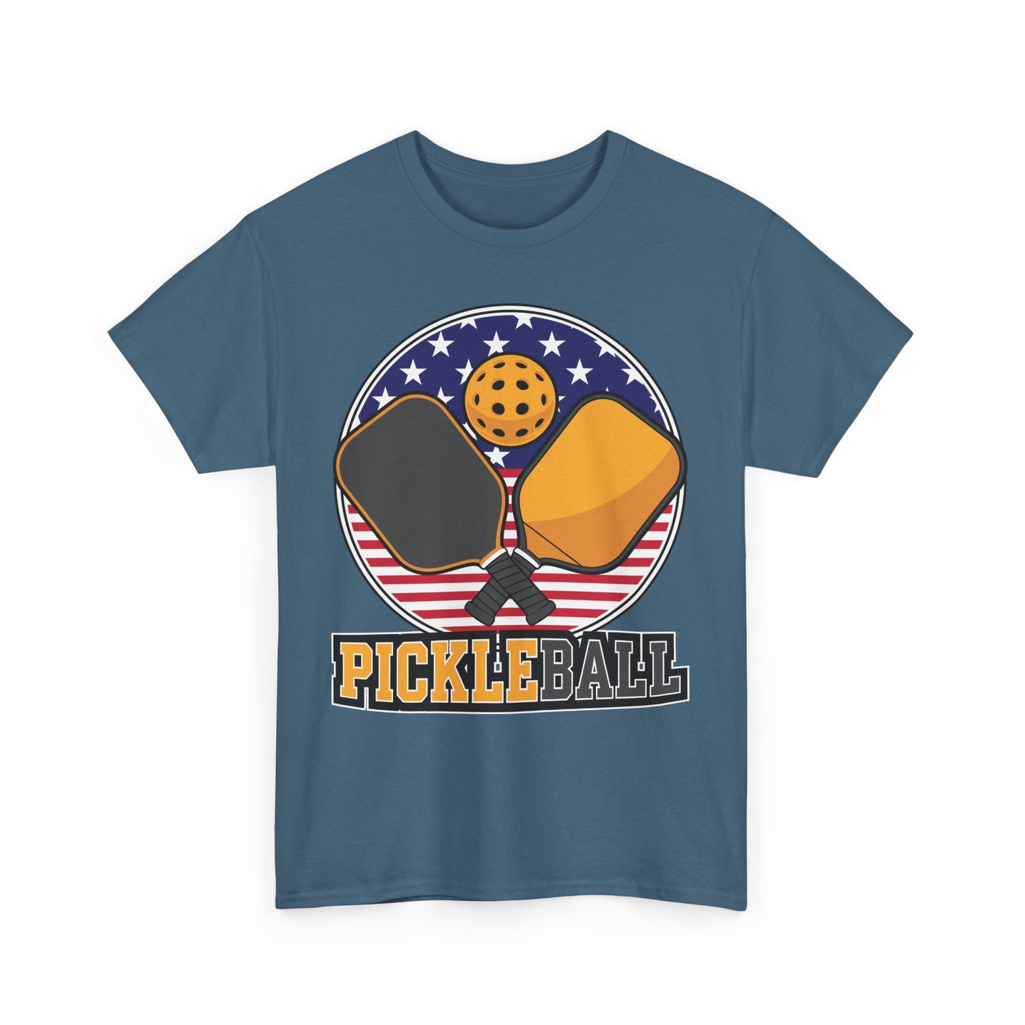 "USA Flag Paddle Pickleball" Men's Pickleball T-Shirt