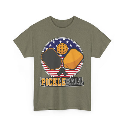 "USA Flag Paddle Pickleball" Men's Pickleball T-Shirt