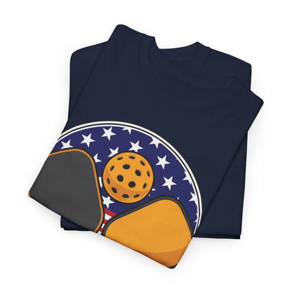 "USA Flag Paddle Pickleball" Men's Pickleball T-Shirt