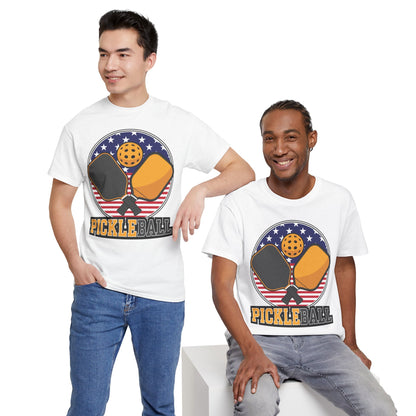 "USA Flag Paddle Pickleball" Men's Pickleball T-Shirt