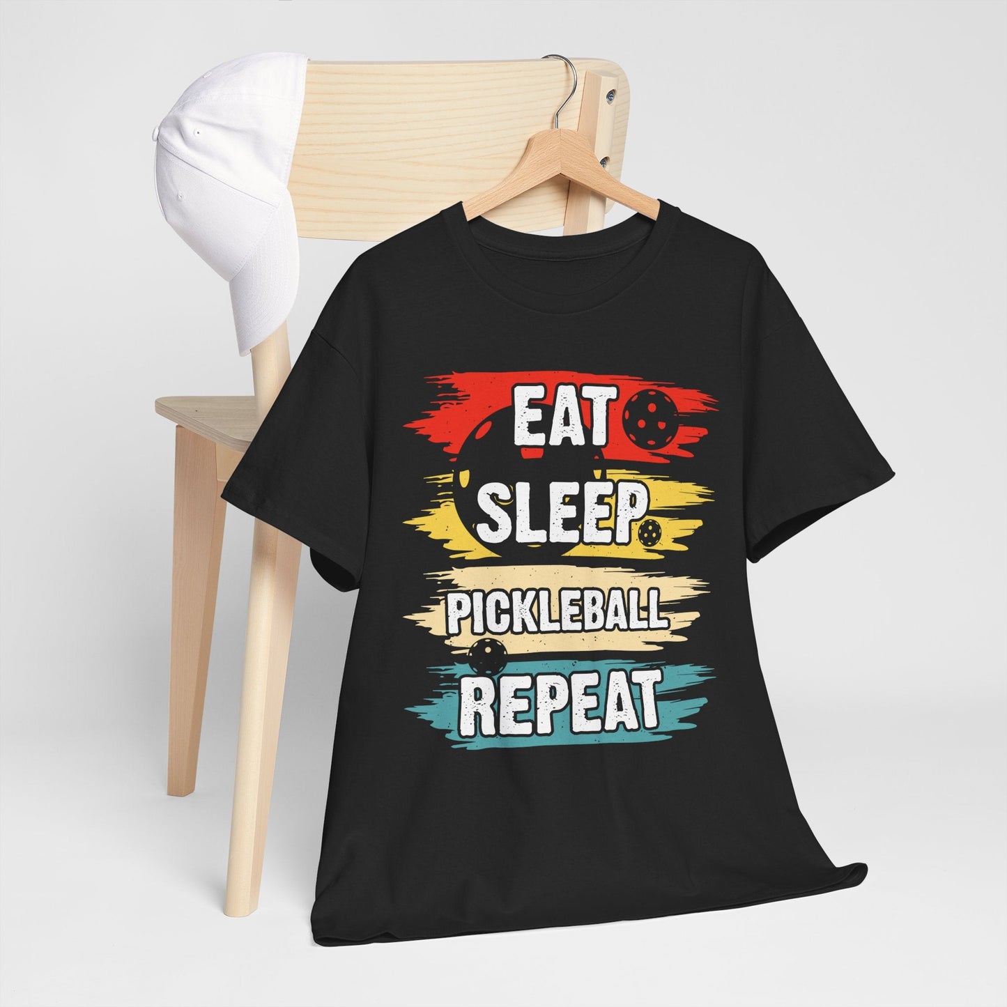 "Eat Sleep Pickleball Repeat" Funny Pickleball T-Shirt for Men and Women