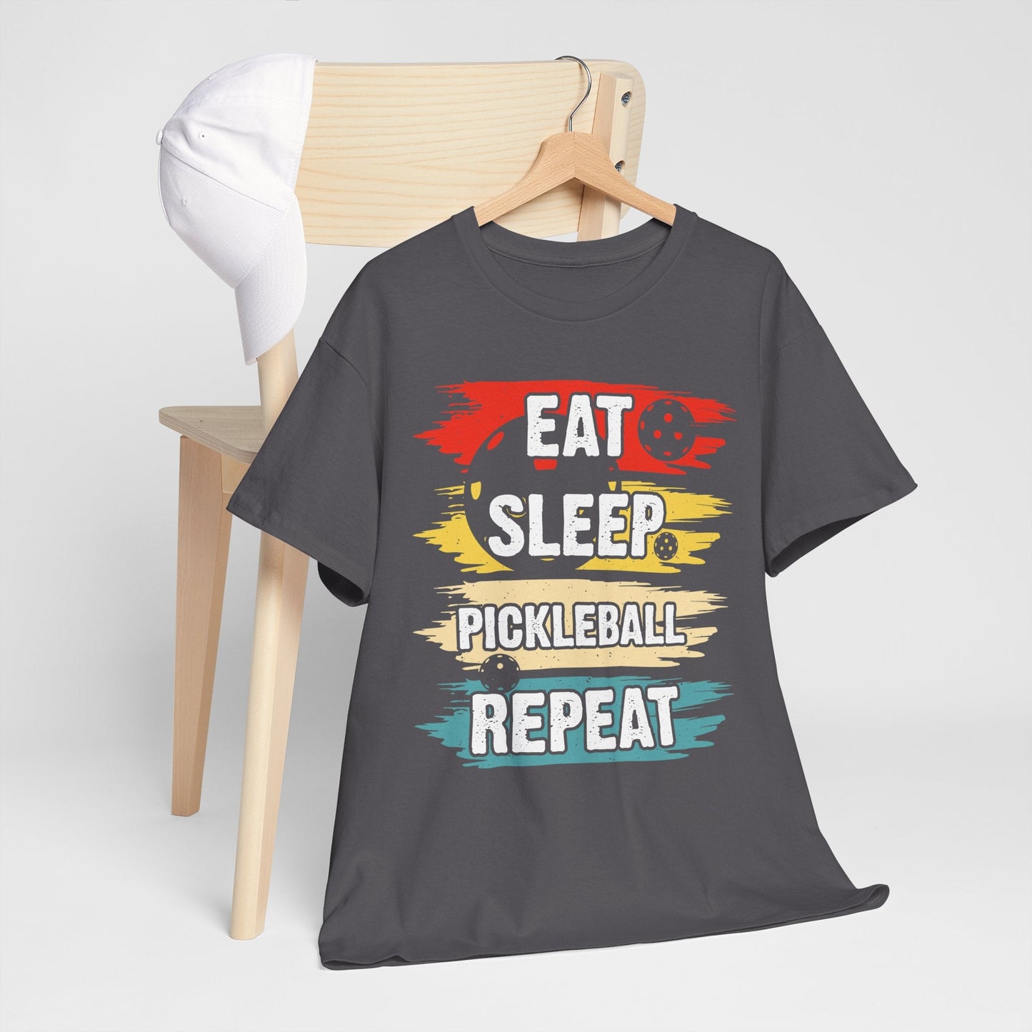 "Eat Sleep Pickleball Repeat" Funny Pickleball T-Shirt for Men and Women