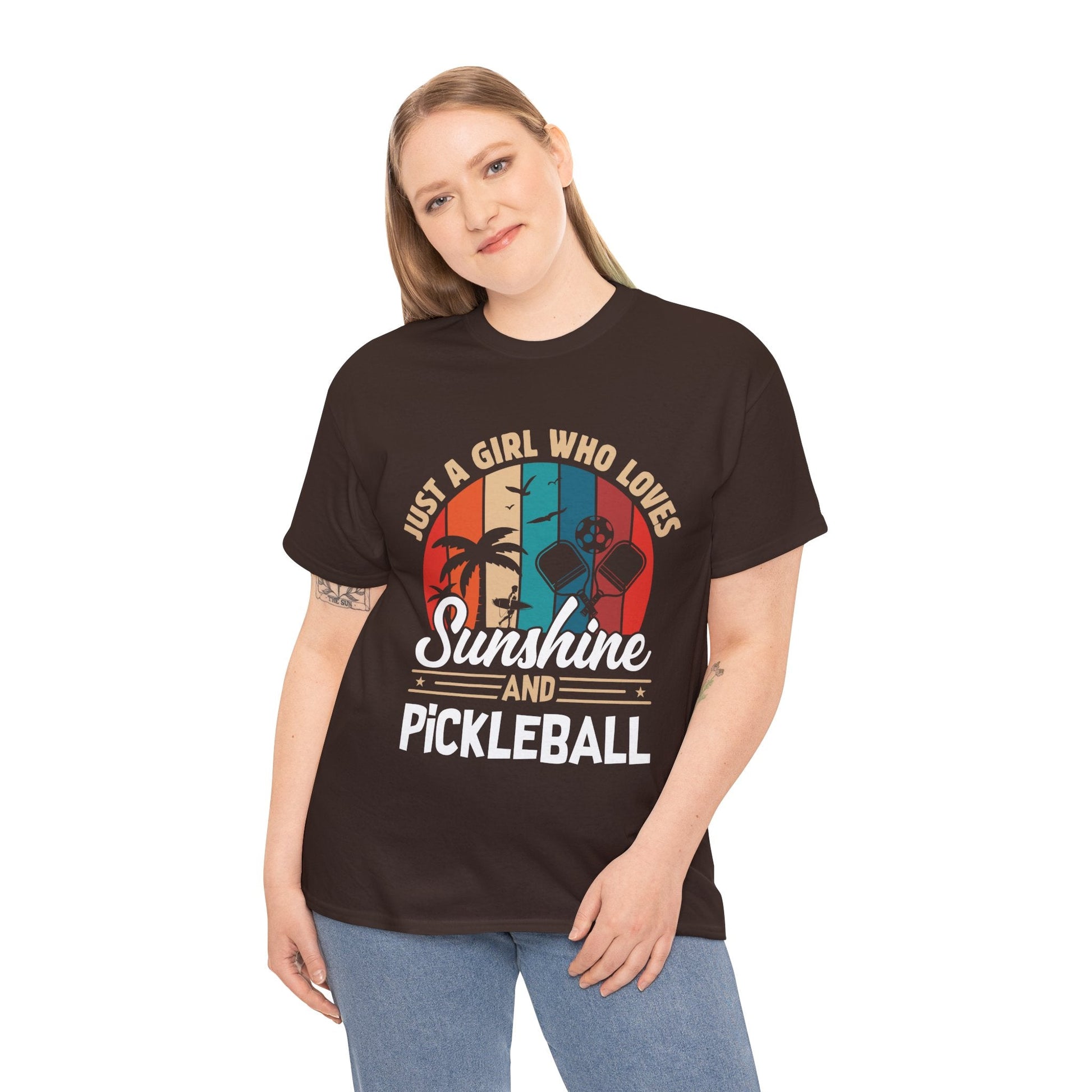 "Just a Girl Who Lives Sunshine and Pickleball" Women's Pickleball T-Shirt