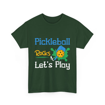 "Pickleball Rocks, Let's Play" Pickleball T-Shirt for Men and Women