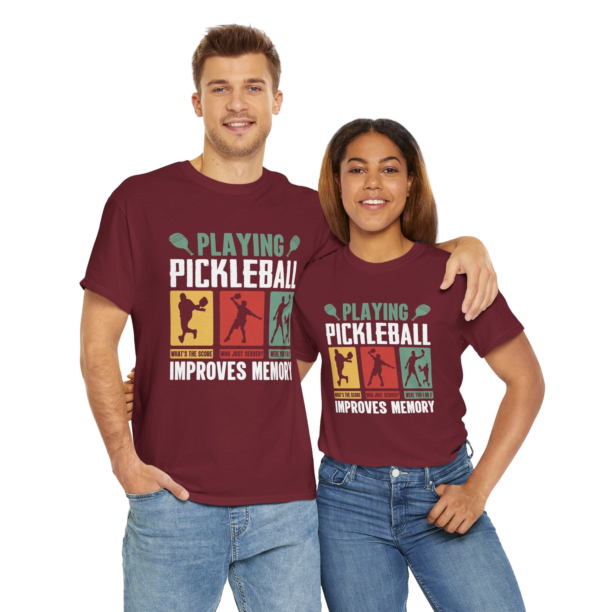 "Playing Pickleball Improves Memory" Pickleball T-Shirt for Men and Women