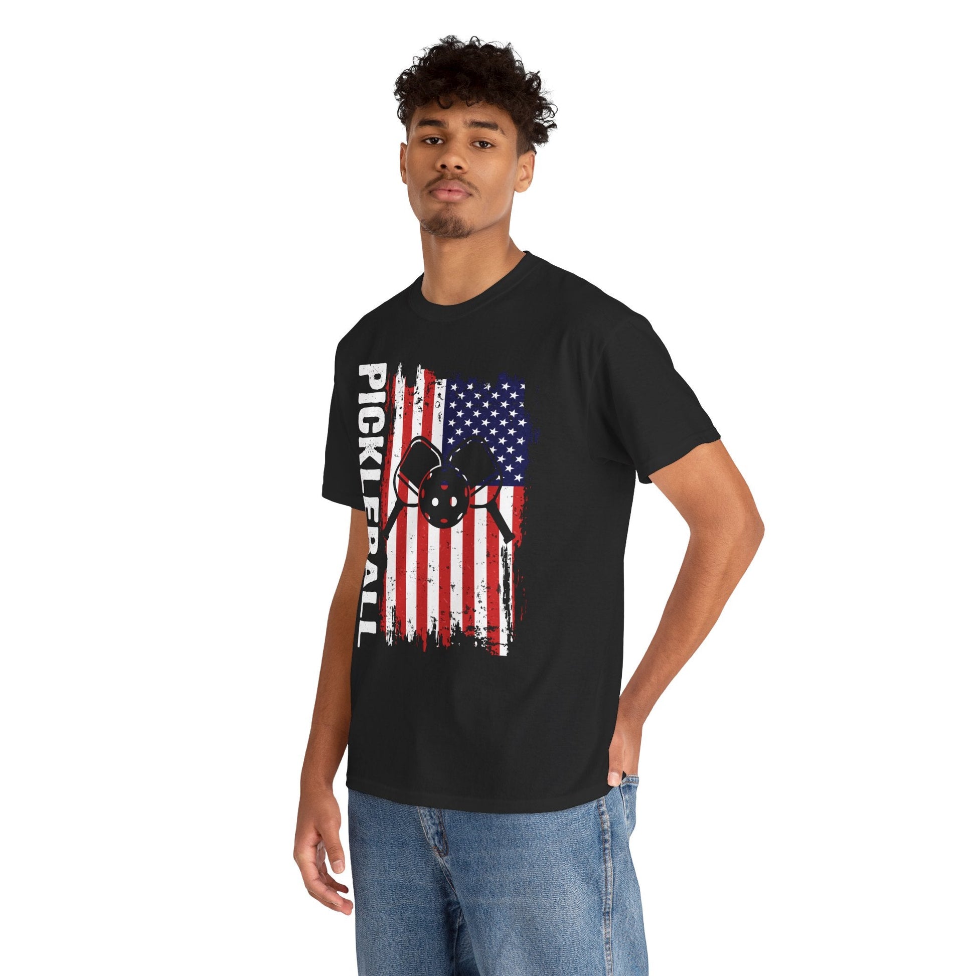 USA Flag Men's Pickleball T-Shirt