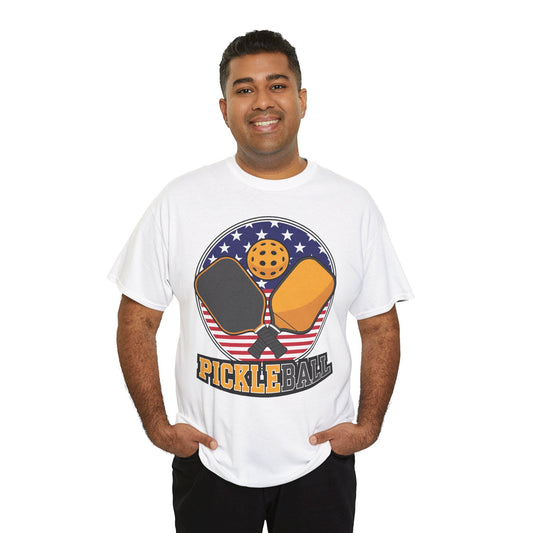 "USA Flag Paddle Pickleball" Men's Pickleball T-Shirt