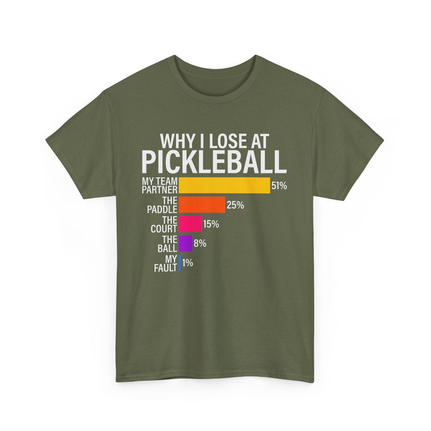 "Why I Lose at Pickleball" Pickleball T-Shirt for Men and Women