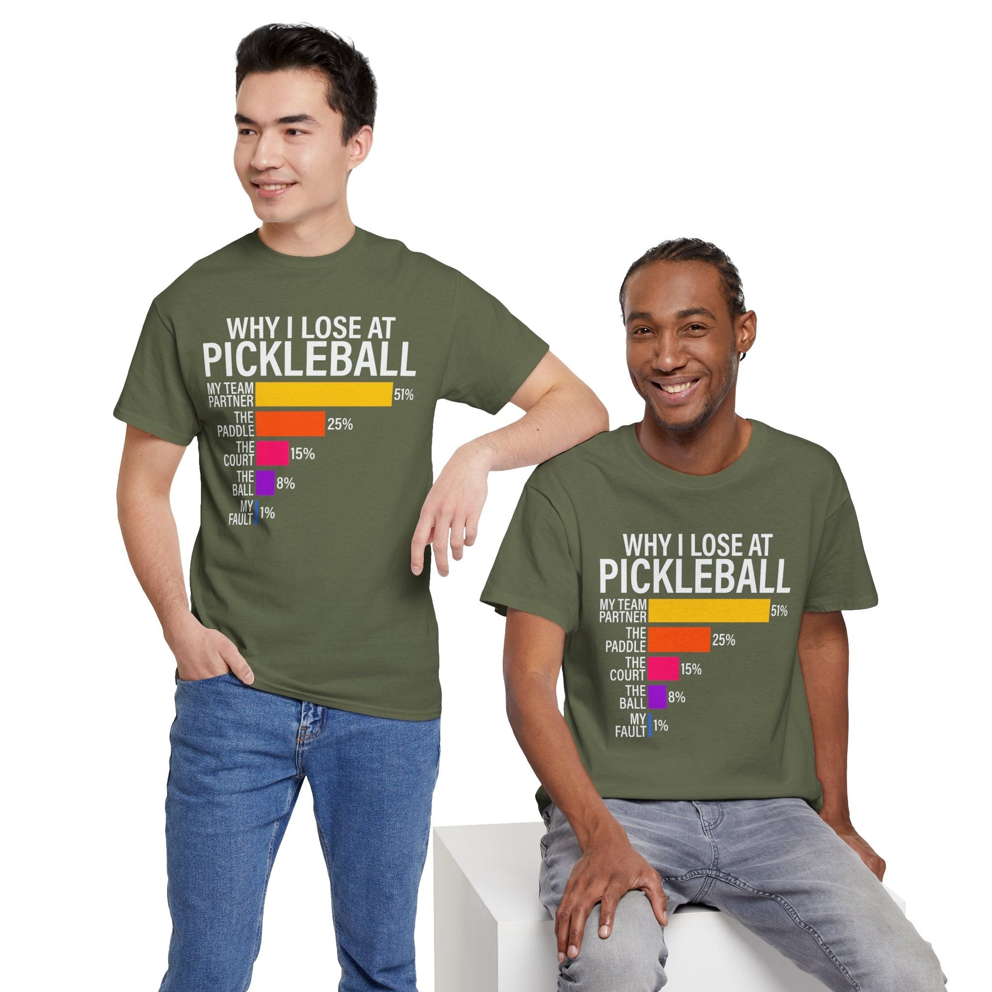 "Why I Lose at Pickleball" Pickleball T-Shirt for Men and Women